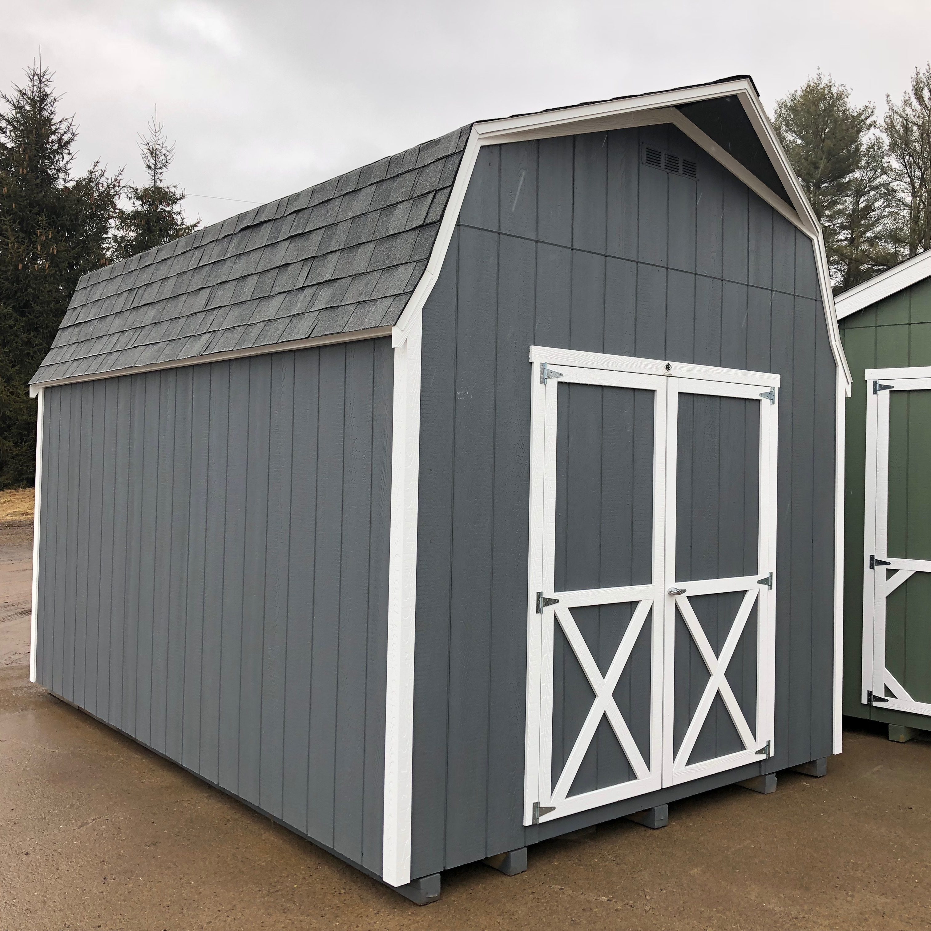 Kauffman High Sided Storage Shed with Double Door Entry